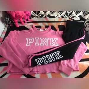 Victoria's Secret PINK Cold Shoulder Shirt and Matching Yoga Leggings